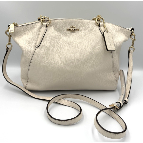 Coach Small Kelsey Satchel Pebbled Leather chalk F28993 MSRP $298 - Picture 1 of 13